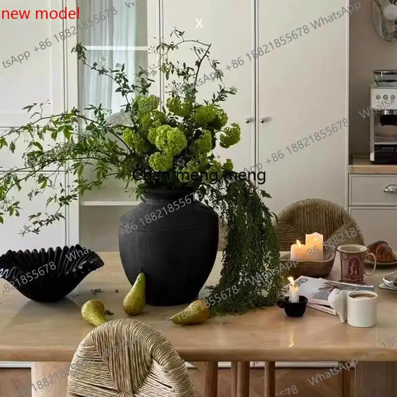 N138New Chinese-style pottery pot, antique ceramic vase, flower arrangement, home decoration, water culture device