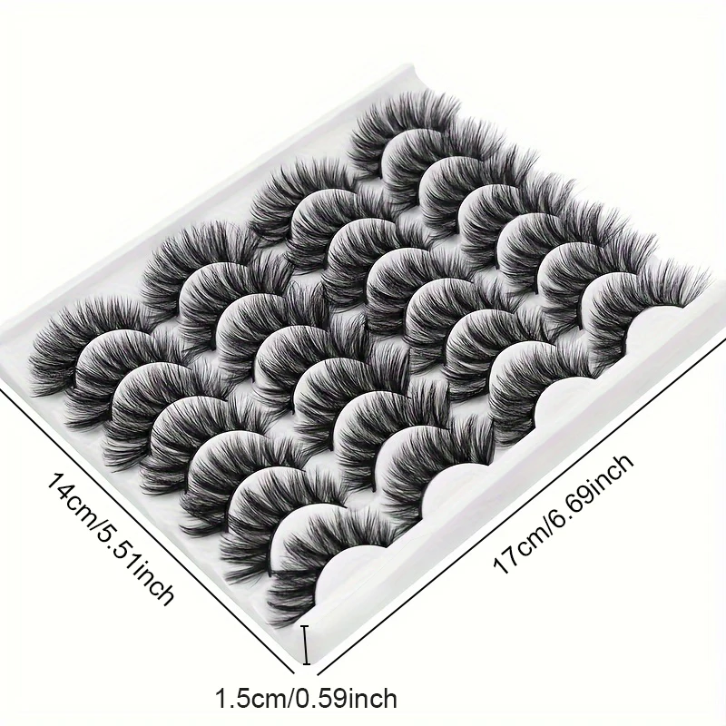 14 pares de pestañas postizas esponjosas 8D, ojos de mango naturalmente rizados con efecto 8D, adecuados para uso diario