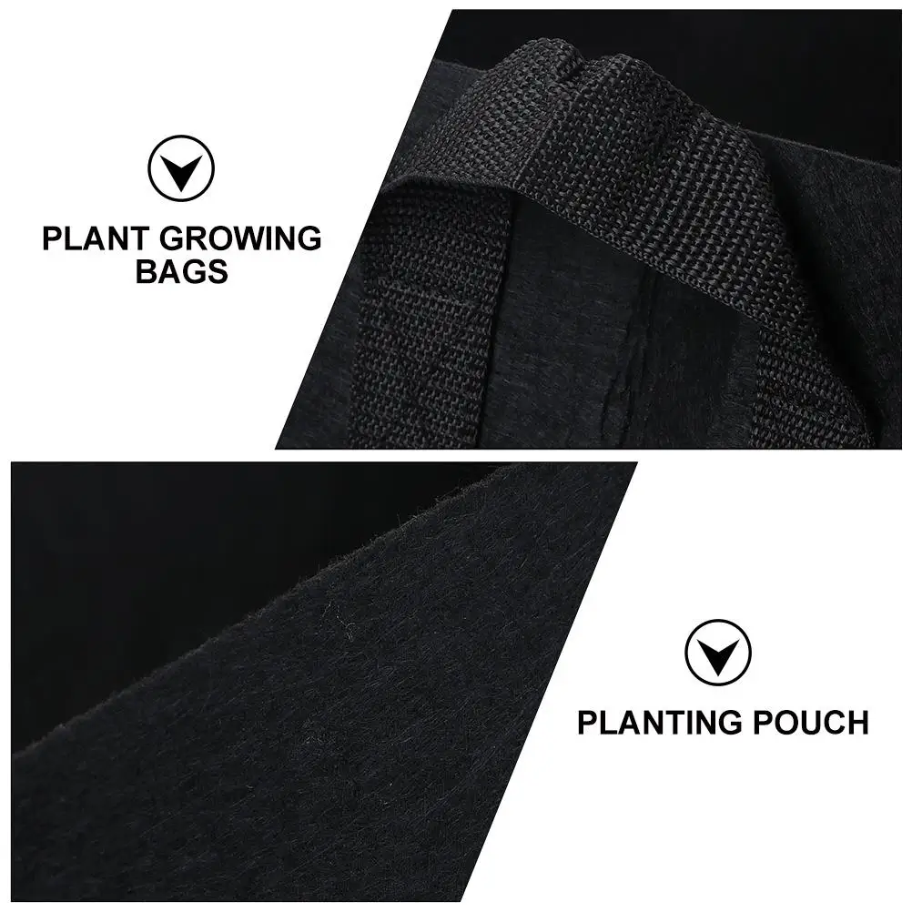 

3pcs Plant Grow Bags Square Felt EcoFriendly Foldable Handles Black Gardening NonWoven Planter Storage Pouch