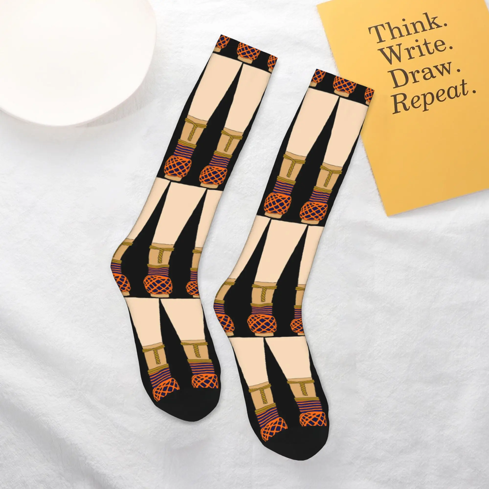 Todas as estações meias tripulação bassoon reed (laranja e azul) meias harajuku moda hip hop meias longas acessórios para homens