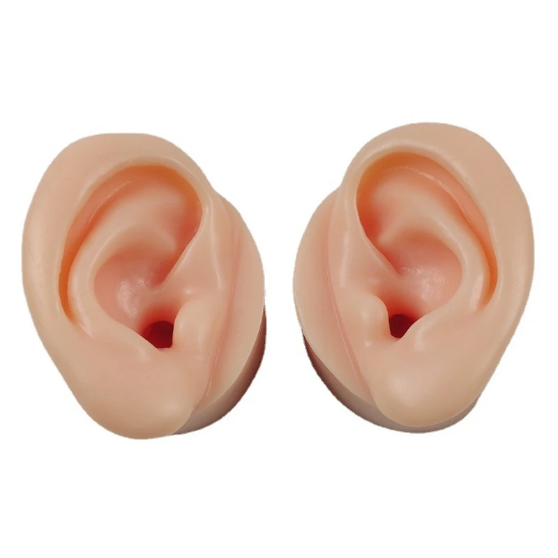 1/2Pcs Ear Model Ear Picking Model Teaching Dedicated Long Ear Canal Simulation Silicone Deep Ear Canal Ear Picking Practice