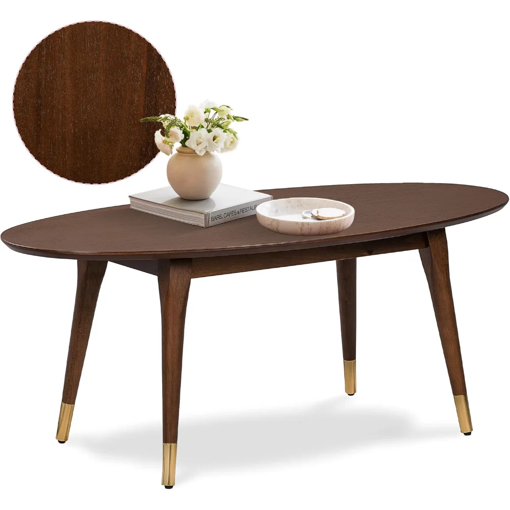 

Serta Clemintine Modern Living Room Furniture Collection, Oval Coffee Table, Walnut Brown