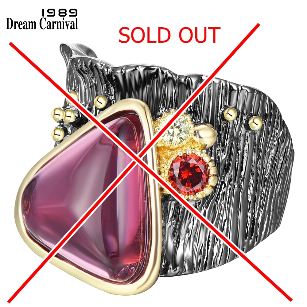 

DreamCarnival1989 новые большие кольца в стиле барокко для женщин экзотические Модные женские треугольный Циркон цвета фуксии Горячие Вечерние Must Have WA11608FU