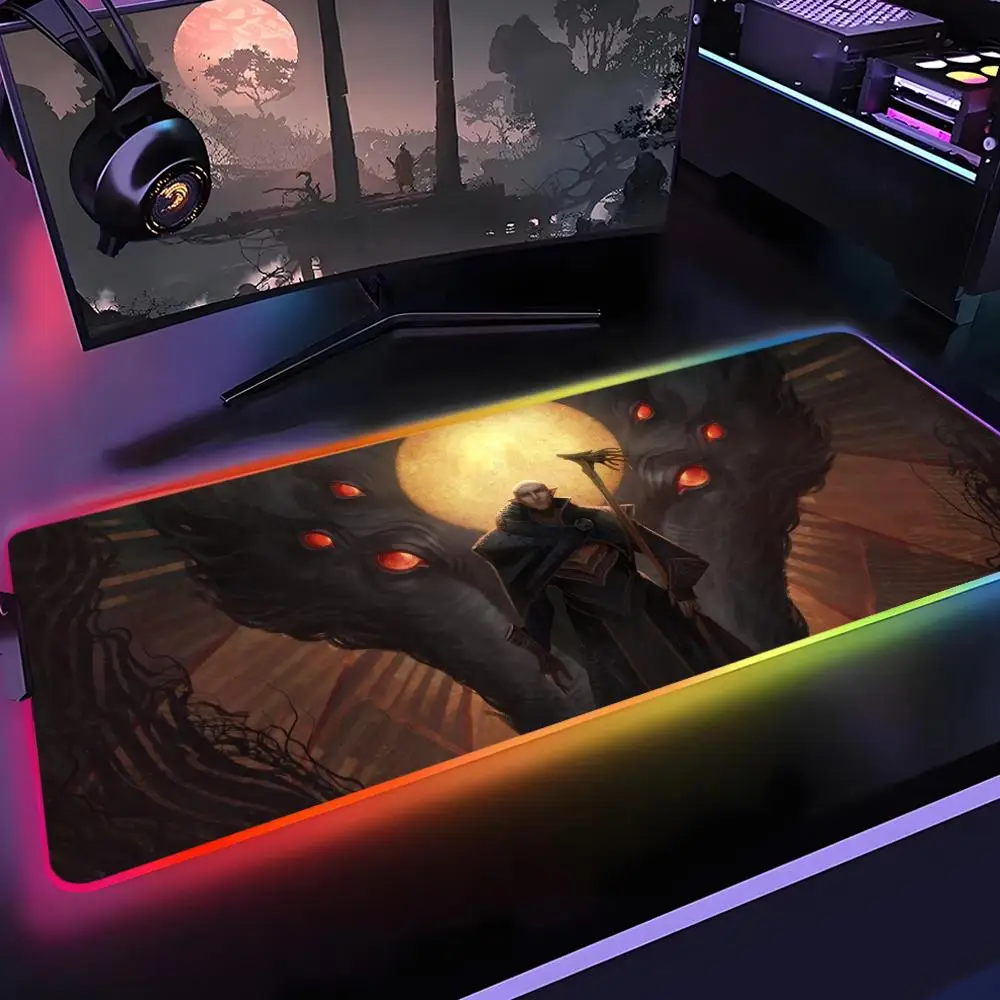 Dragon Age The Veilguard Mouse Pad Rgb Desk Mat Back Light Led Mousepad Setup Gaming Accessories Deskmat Big Mousepad Backlight