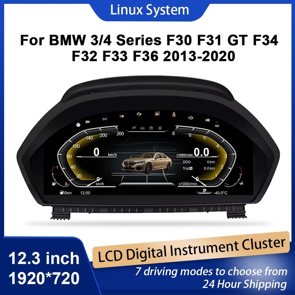 

12.3"LCD Cluster Digital Dashboard For BMW F30 F31 GT-F34 F32 F33 F36 2013-2020 Odometer, Speedometer, Dashboard