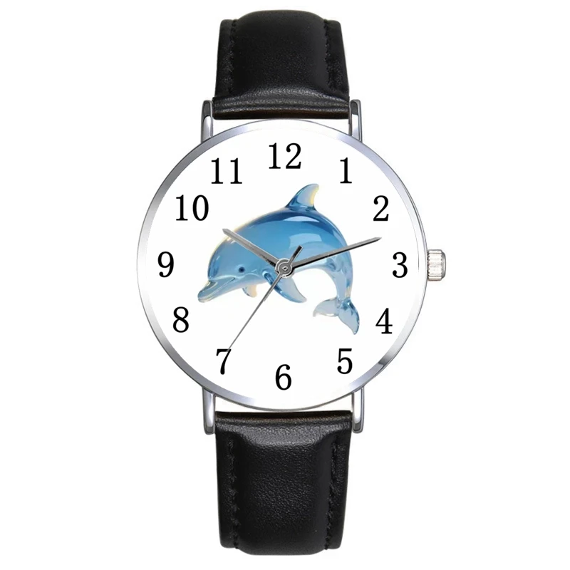 

New Stylish Blue Dolphin Women'S Quartz Watch Reloj Mujer