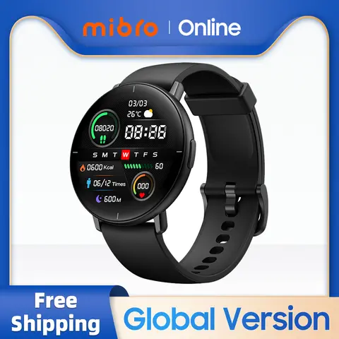 Mibro Lite 스마트 워치 글로벌 버전 1.3 인치 AMOLED HD 디스플레이 IP68 방수 응용 프로그램 제어 피트니스 모니터링 Bluetooth 스포츠 남성 스마트 워치 iOS 안드로이드 호환