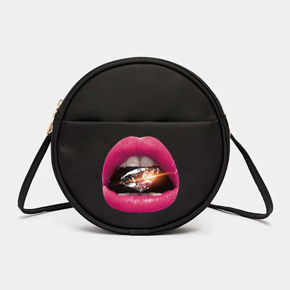 Womens' Messenger Bag Fashion Trend Mouth Series Pattern Mini Round Messenger Shoulder  Crossbody Bag Top-Handle Bags Satchels