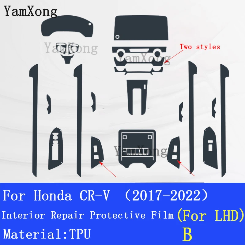 Car Interior Protective Film For Honda CR-V 2017-2022 Center Sonsole Navigation Gear Panel Anti-Scratch Repair Sticker