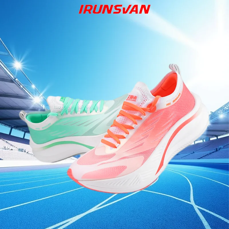 メンズ超軽量で通気性のあるアウトドアスポーツシューズ、カーボンプレートクッションと快適なマラソンランニングシューズ