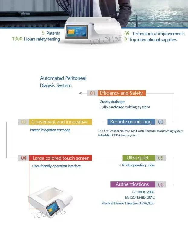 LHOPDGO Hospital Portable Kidney Dialysis Machine Medical APD Equipment Auto Peritoneal Dialysis System