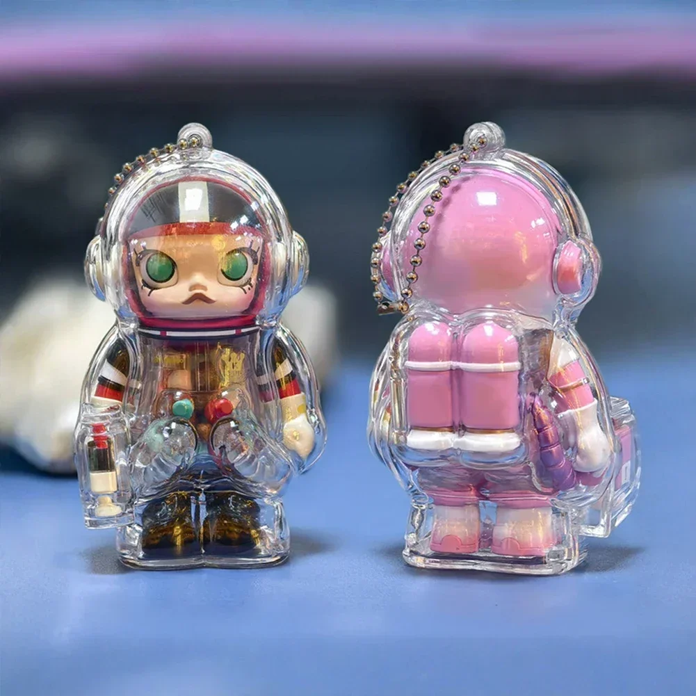 For Molly Plush Dolls Plastic Display Bag Transparent Portable Cable Organizer Box Protective Acrylic Storage Case No Doll