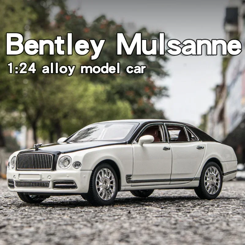 1:24 Scale Bentley Mulsanne Alloy Model Car Collection Vehicle Simulation Sound & Light Metal Toy Car Toy For Kids Gift