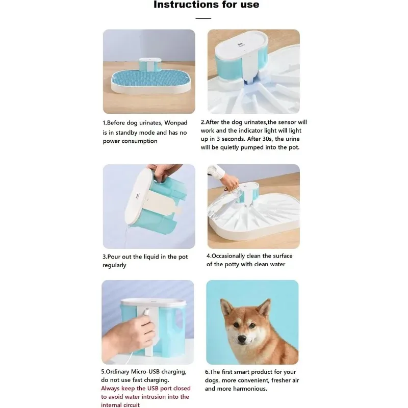 WonPad Smart Dog Potty Free from Disposable Pee Pads!Automatical Pee Sensing! Smart Pee Collecting with Low Carbon Emissions view 5