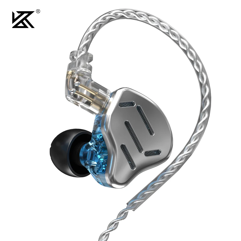 KZ ZAX In-ear HIFI Earphones 7BA 1DD 16 Unit Hybrid Metal Headset Music Sport Headphones Noise Cancelling Earbuds Monitor Mic