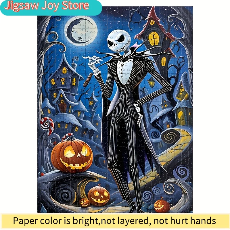 

Пазл на 1000 деталей с персонажами мультфильма «Карнавал кошмаров», включая Джека Скеллингтона и тыквенного фонаря