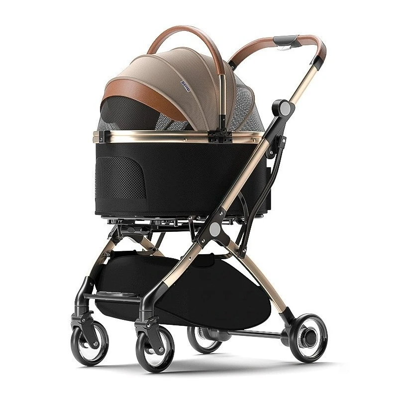 Pet Cart Cat Dog Trolley Foldable Stroller Detachable Dog Cat Travel Supplies Portable Trolley