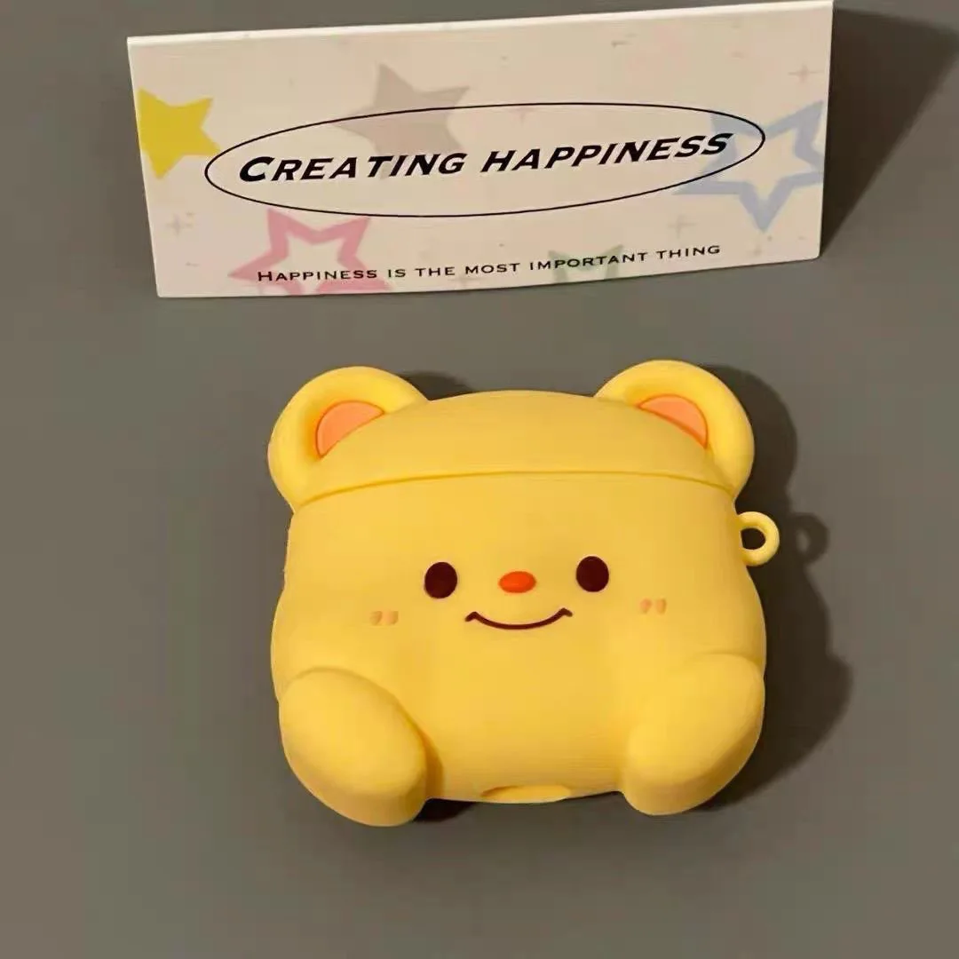 vivo tws4 للكرتون الأصفر الدب tws3 حقيبة سماعة الاذن برو سماعة لاسلكية تعمل بالبلوتوث X1 الغطاء الواقي iQOO 2e أنثى 3 #2