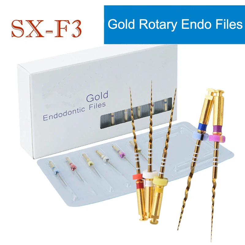 30 Uds Dental Pro-Super limas cónicas doradas uso de motor Universal limas rotativas materiales flexibles de conducto radicular etonastro uso de odontología