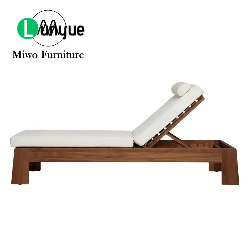 Modern Solid Teak Lounge Chair High Quality Fully Waterproof Upholstery Outdoor Garden Furniture Customizable Comfortable