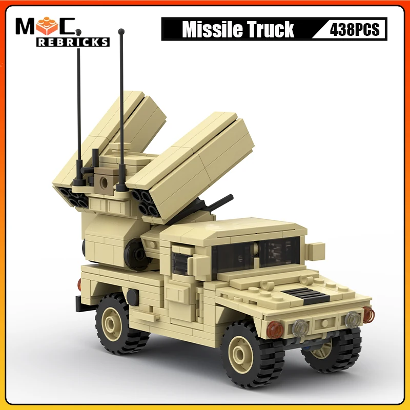 MOC Customized Model Eagle Eyes Vehicle Mounted Artillery And Hummer Missile Trucks Building Blocks Toys Sets Kid's Xmas Gifts