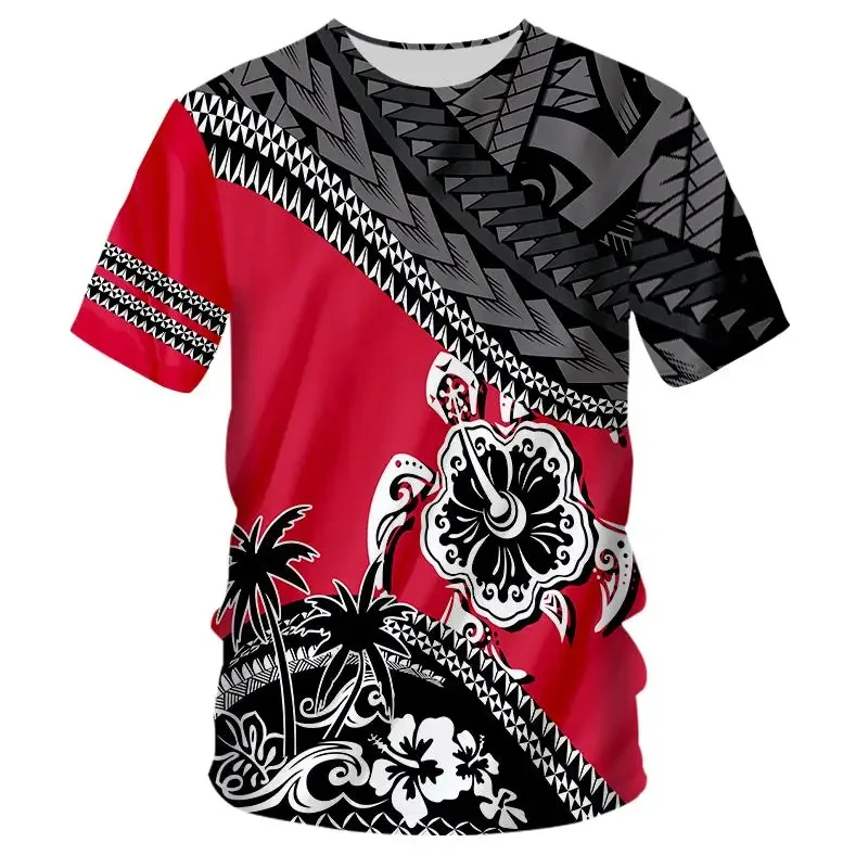 3d Printed Polynesian Tahiti T-shirt For Men Casual O Neck Short Sleeved Tee Tops Comfortable Hawaiian Oversized Men Tshirts