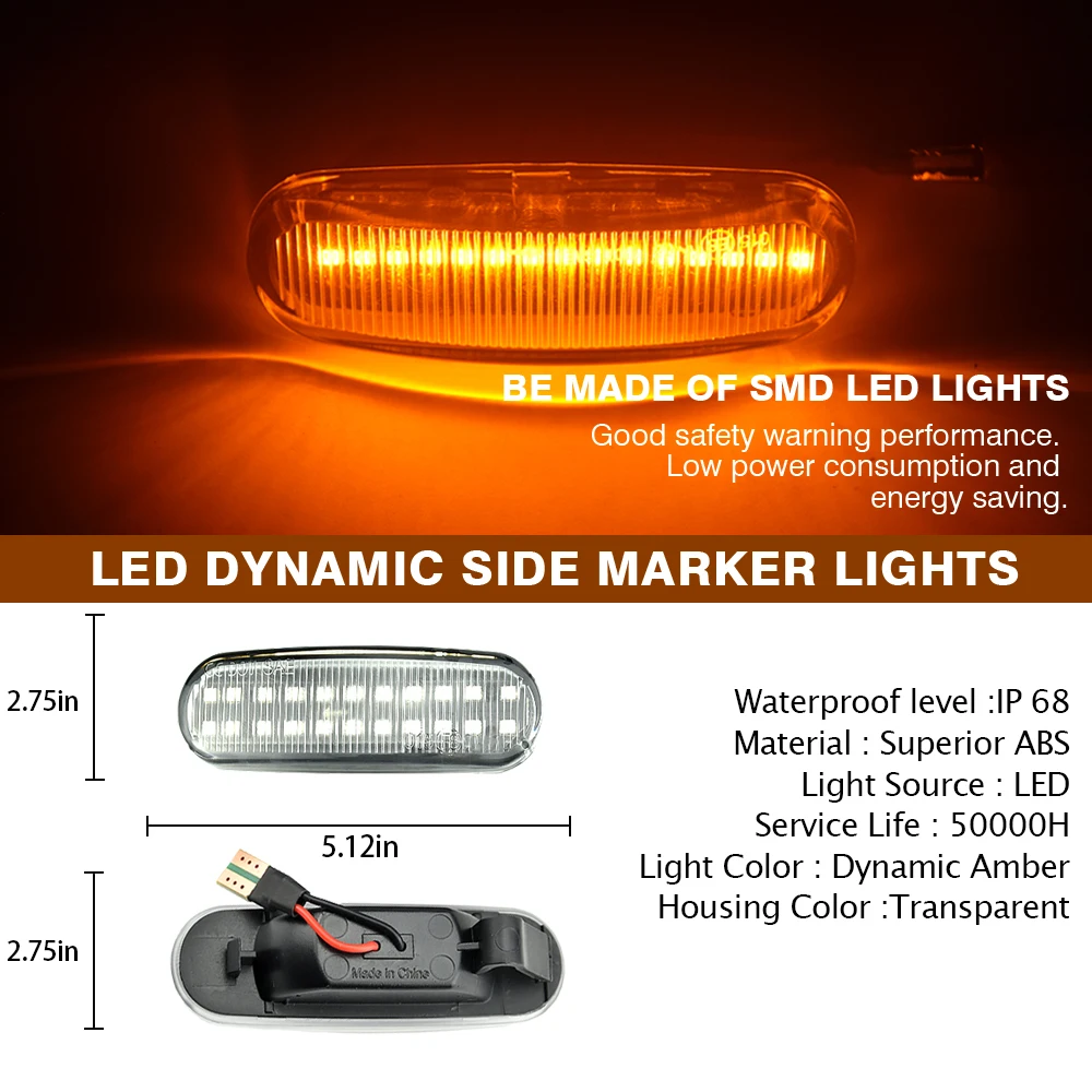 

For Lancia Musa 350 2004 LED Turn Signal Light Dynamic Side Fender Marker Lamp For Fiat Doblo I Estate (119, 223) 2001.03-2019