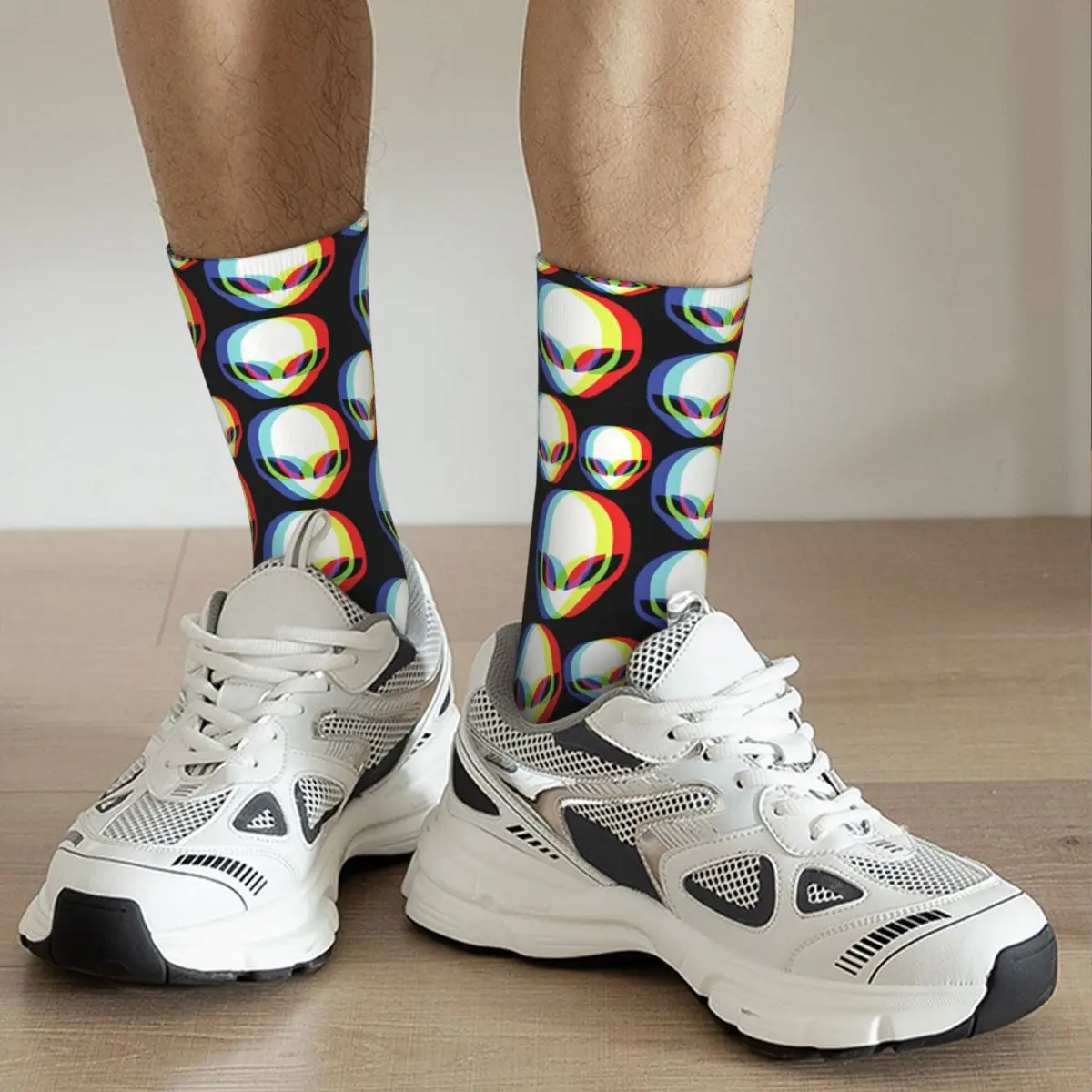 3d Alien Mode Nahtlose Muster Erwachsenen Socken, Unisex socken, männer Socken frauen Socken