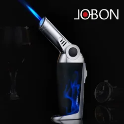 2024 JOBON Metal Bench Welding Gun Windproof Strong Jet Blue Flame Butane Gas Lighter Outdoor BBQ Kitchen Cigar Lighters Smoking