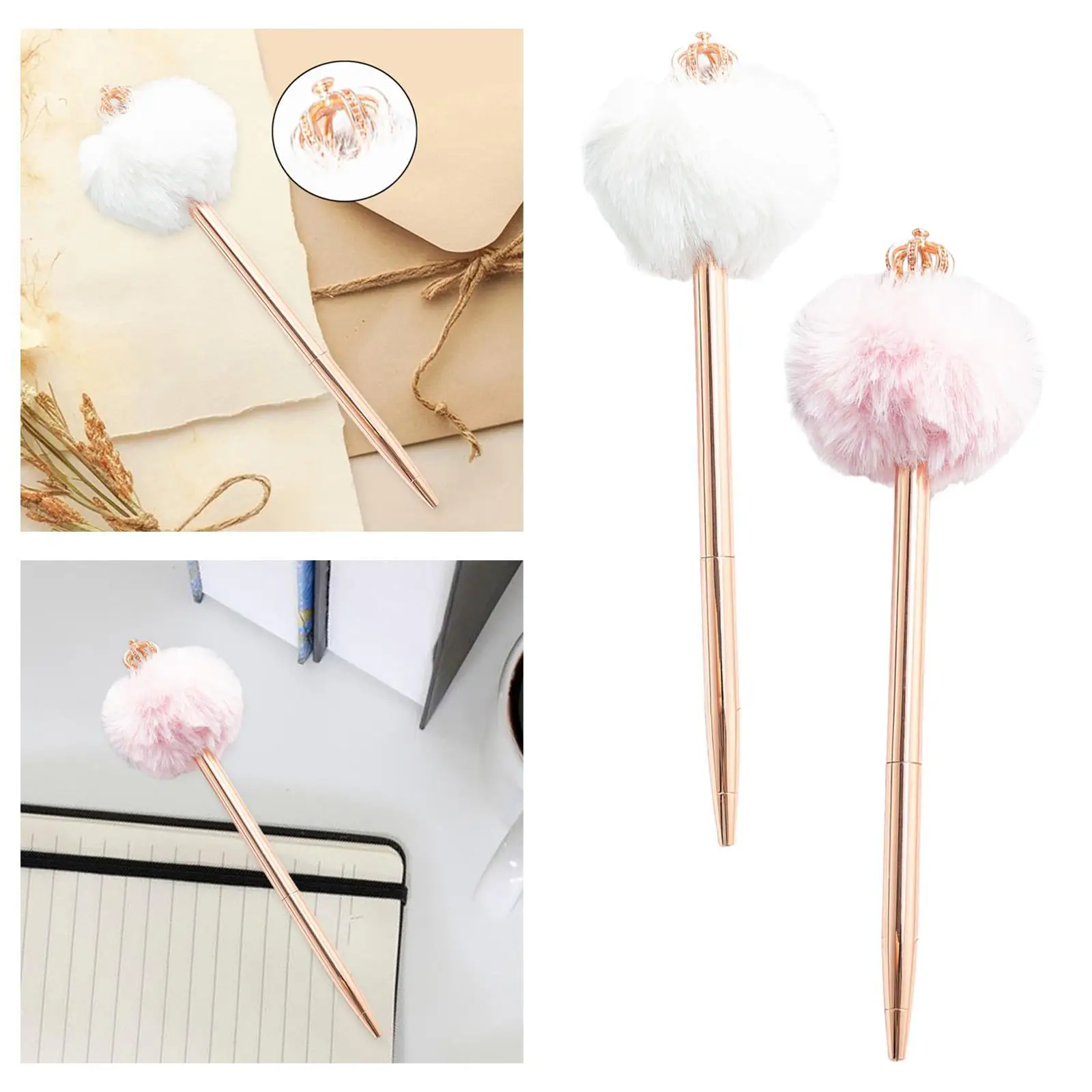 Crown Ballpoint Pen Metal Ballpoint Pen Sturdy Convenient Crown Ball Pen Stationery for Home Study Room Students Colleagues