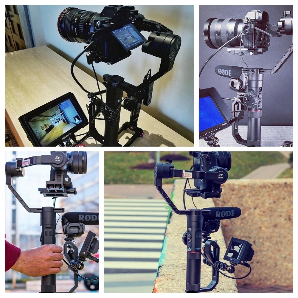 Handle Grip L Type Bracket Mounting Monitor Microphone Mount Stand for DJI Ronin S RS 2 3 4 SC ZHIYUN Crane 2 M Plus/MOZA Gimbal