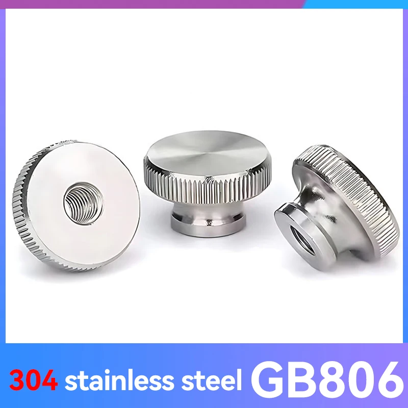 M3 M4 M5 M6 M8 M10 M12 High Head Knurled Tighten Hand Nut Carbon Steel Handle Thread Mechanical Thumb Clamping Knobs Manual Nuts