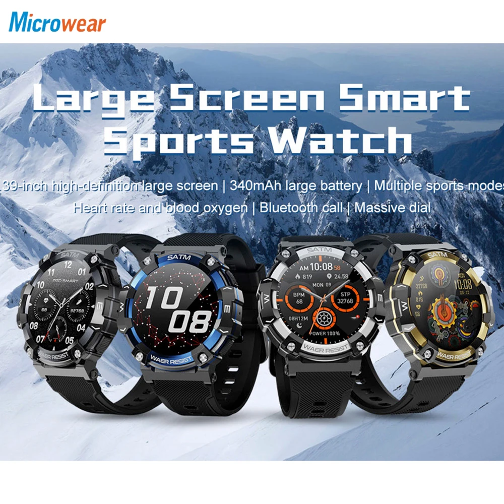 1.39“ Screen Blue Tooth Call Smartwatch Outdoor Sports Fitness Heart Rate Blood Oxygen Monitor Waterproof Smart Watch Men Health