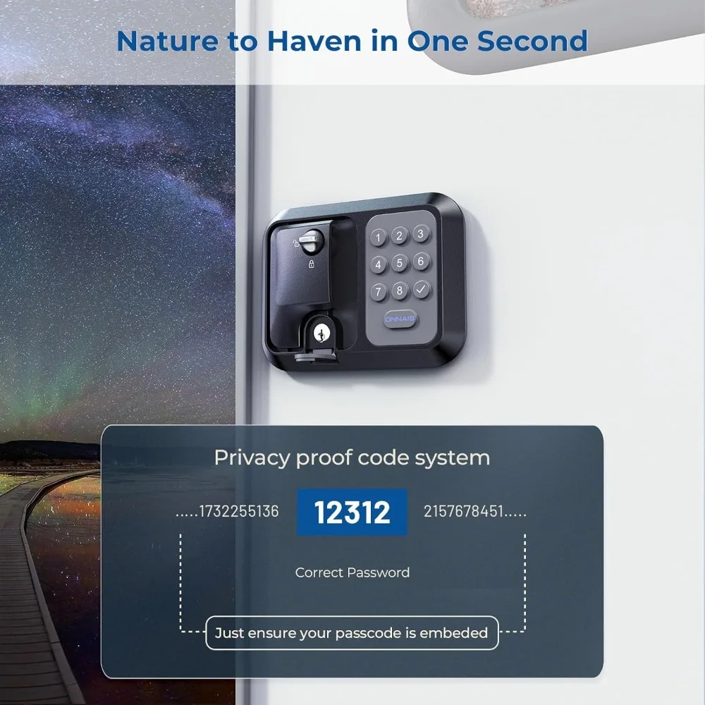ترقية جديدة - قفل باب دخول بدون مفتاح RV معدني كامل مع كلمة مرور وجهاز تحكم عن بعد، استبدال قفل باب المقطورة والتخييم، مزلاج متعدد الاستخدامات