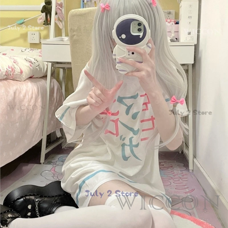 อะนิเมะ Eromanga Sensei คอสเพลย์ Sagiri Izumi T เสื้อผู้หญิงผู้ชายฤดูร้อนแขนสั้นเสื้อยืดกราฟิก Tees Streetwear ชุดคอสเพลย์
