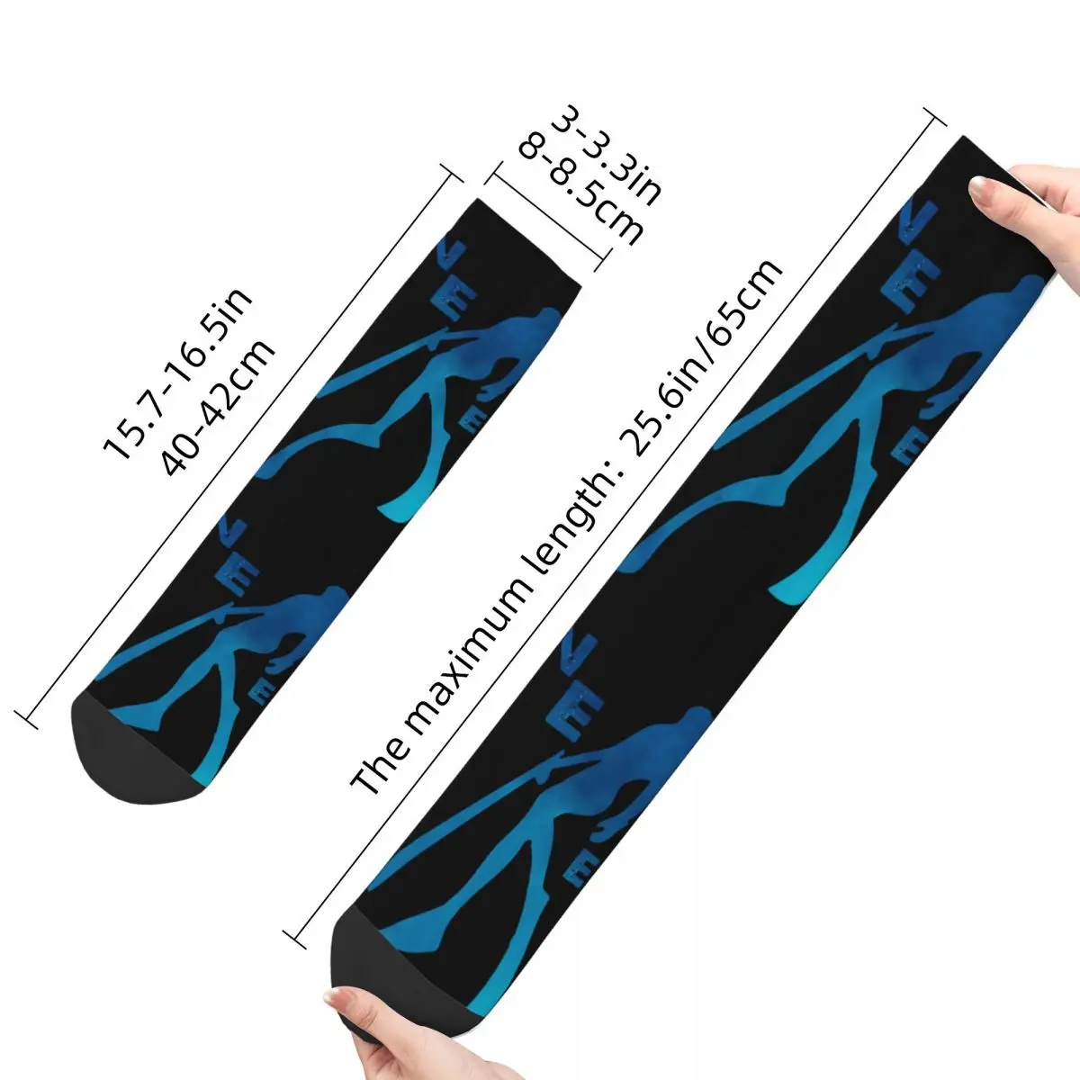 Sock for Men One Breath Spearfishing Freediving Lovers Dive Scuba Diving Breathable Pattern Printed Crew Sock Casual Gift