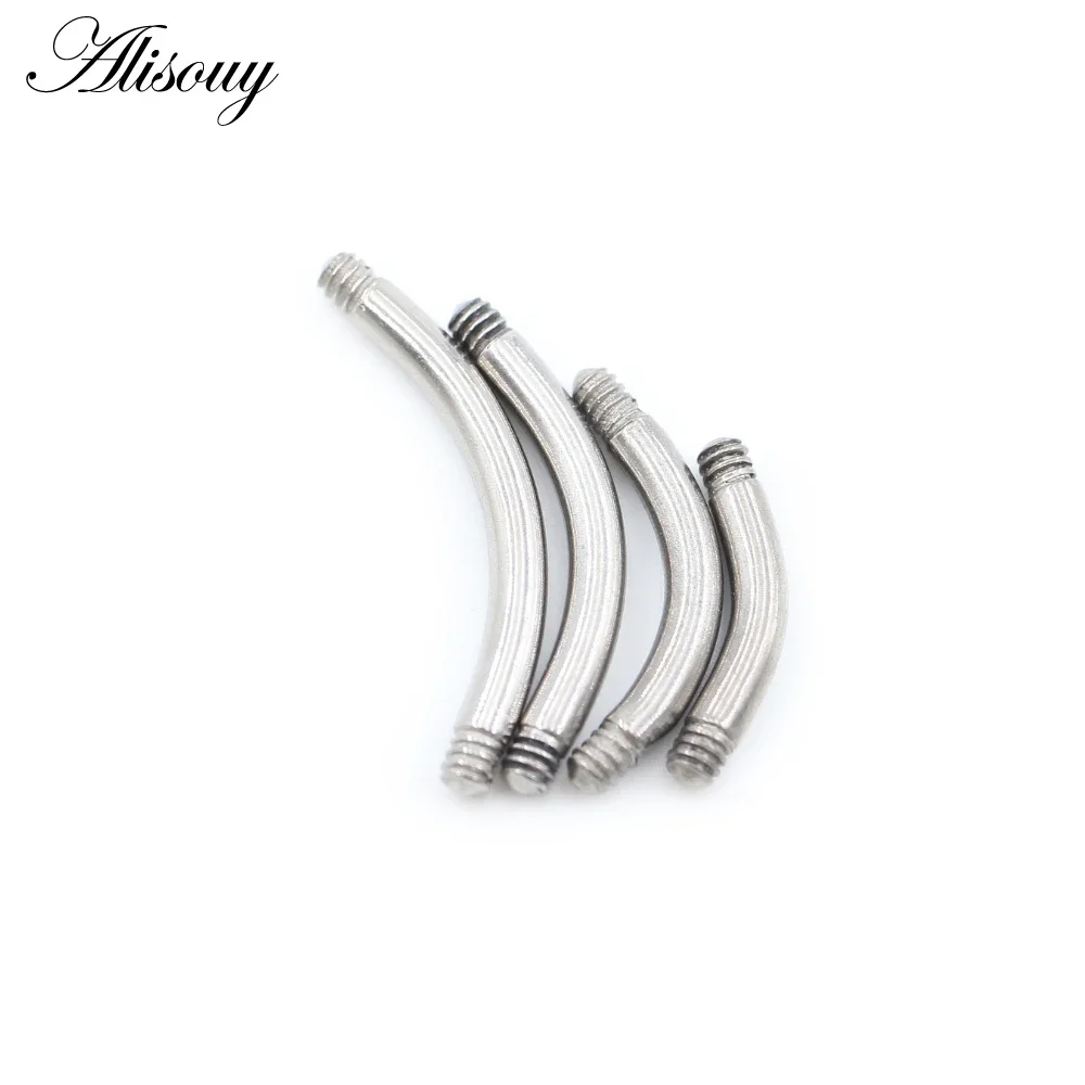 Alisouy 1PC 14G/16G Body Piercing Jewelry Needles Medical Lip Nose Ring Kit Surgical Steel Tool Curved Rod 6/8/10/12mm