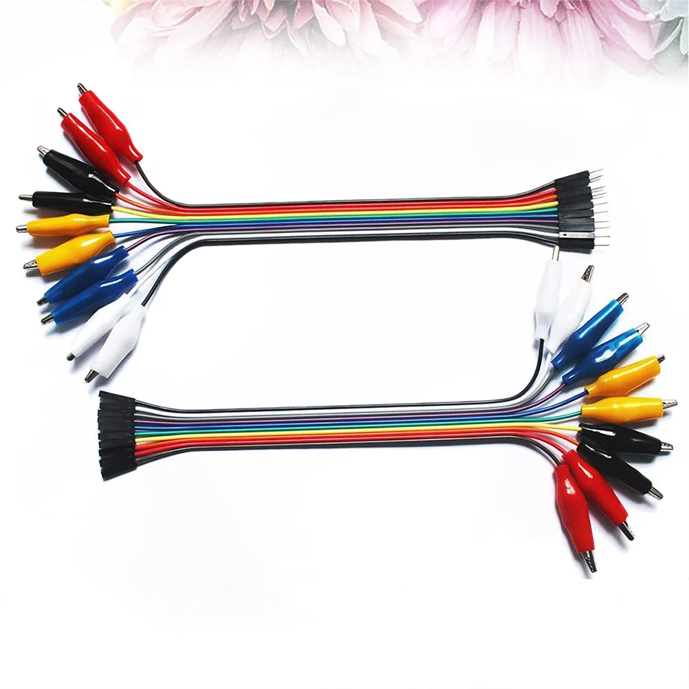 

Test 24Mm Alligator Clip 20Cm Jumper Wires Pure Copper Core Breadboard Wire Separable For Electronics Diy Testing