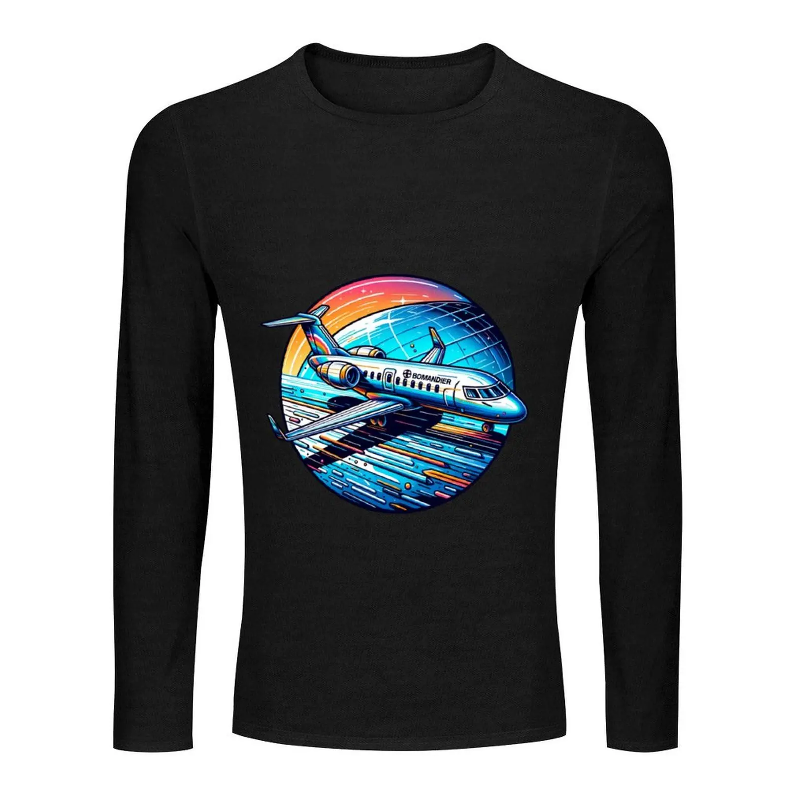 bombardier global Long T-Shirt Aesthetic clothing mens funny t shirts