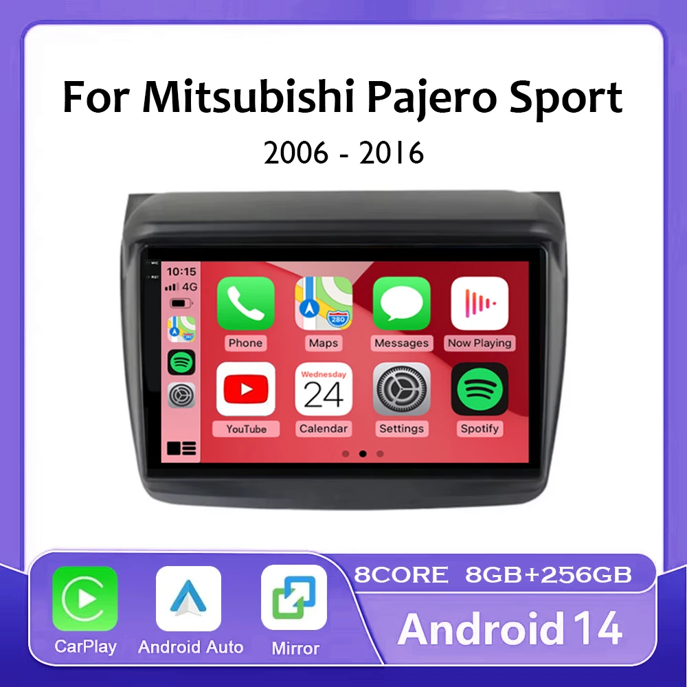 

Android 14 для Mitsubishi Pajero Sport 2 L200 Triton 2008-2016 Carplay Автомобильный радиоплеер Мультимедийная навигация GPS WIFI BT