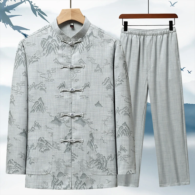 new-chinese-style-ice-silk-cotton-linen-long-sleeve-men's-dad-set-autumn-winter-casual-wear-comfortable-breathable-grandpa-suit