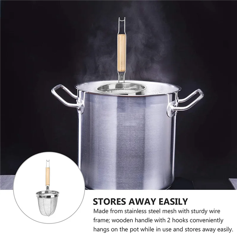 

4X Noodle Strainer Stainless Steel Noodle Basket Multifunction Serving Basket Kitchen Strainer Drainer Kitchen Utensil