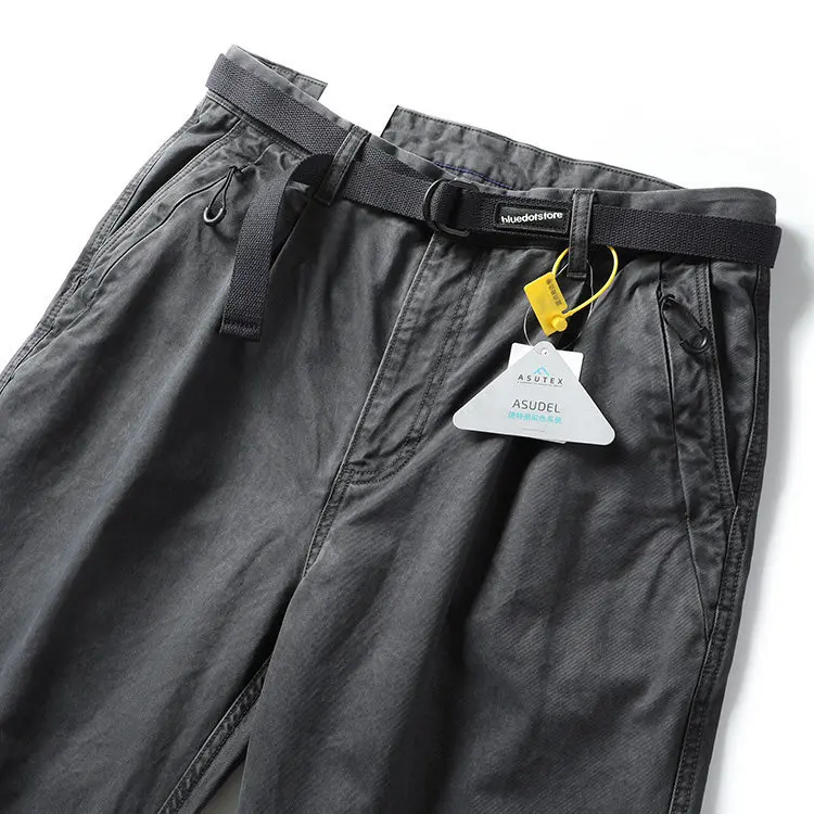 Herren-Schwerlasthose aus Baumwolle mit konischem Schnitt, geradem Bein, für Freizeit, Herbst, Outdoor, Wandern, Camping, dicke, lockere, lange Arbeitshose – Detail 13