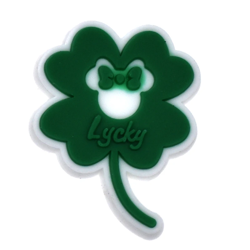 PVC Shoe Accessories for Crocs Charms, Green St Patrick Sandals Buckle, Kids Pins Decoração, Jeans X-mas Gift, Atacado, 1pc