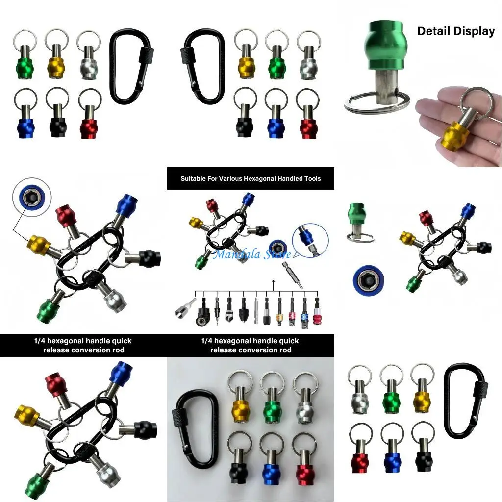 

U2JC Set Of 6 Shanks Bit Holders Adapter Improve Work Efficiency for Rapid Bit Replacement for Enthusiasts & Technicians