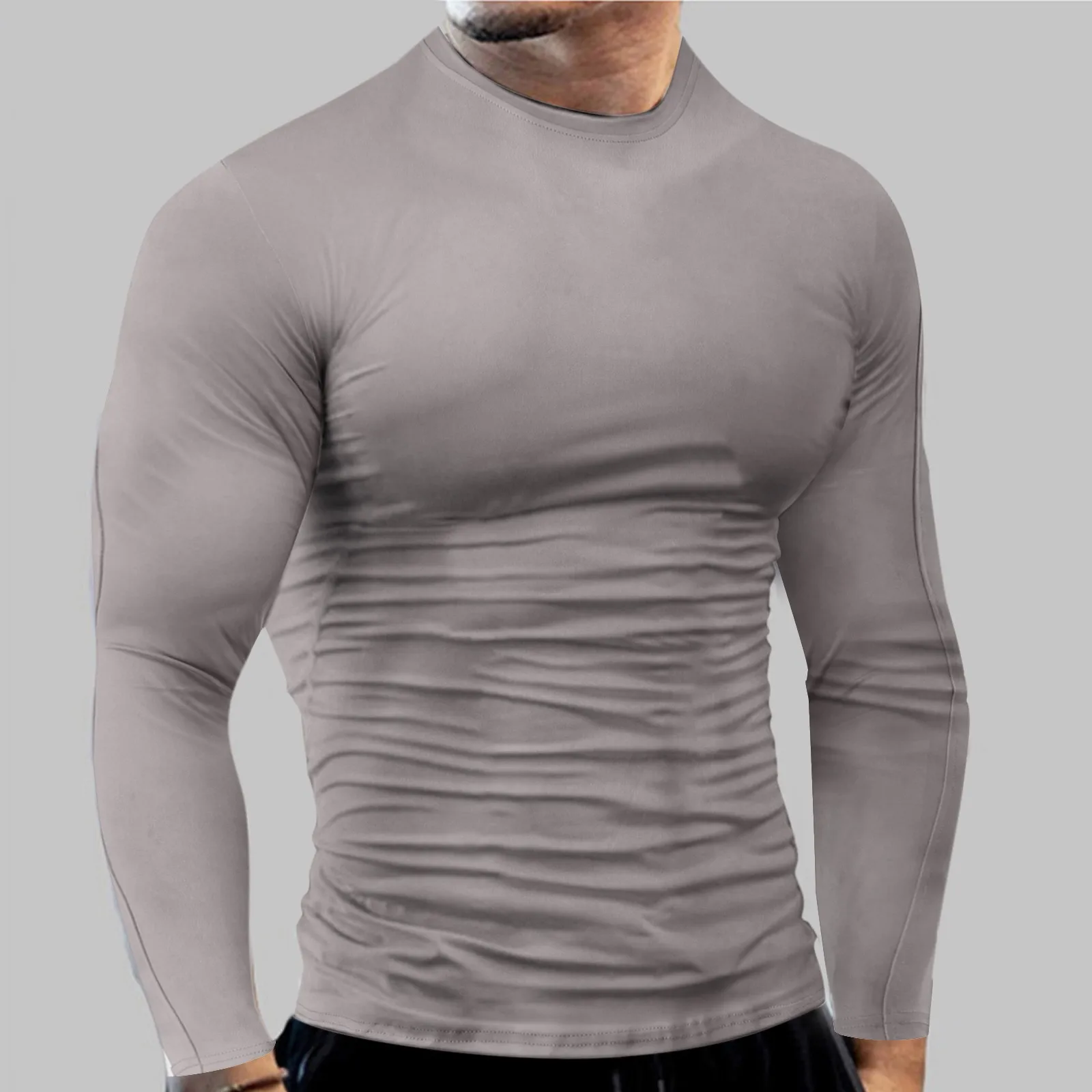 Compression Shirt Men Running Training Long Sleeve T-shirt Muscle Workout Sports Wear Man Gym Slim Fit Tight Skinny Tee Tops