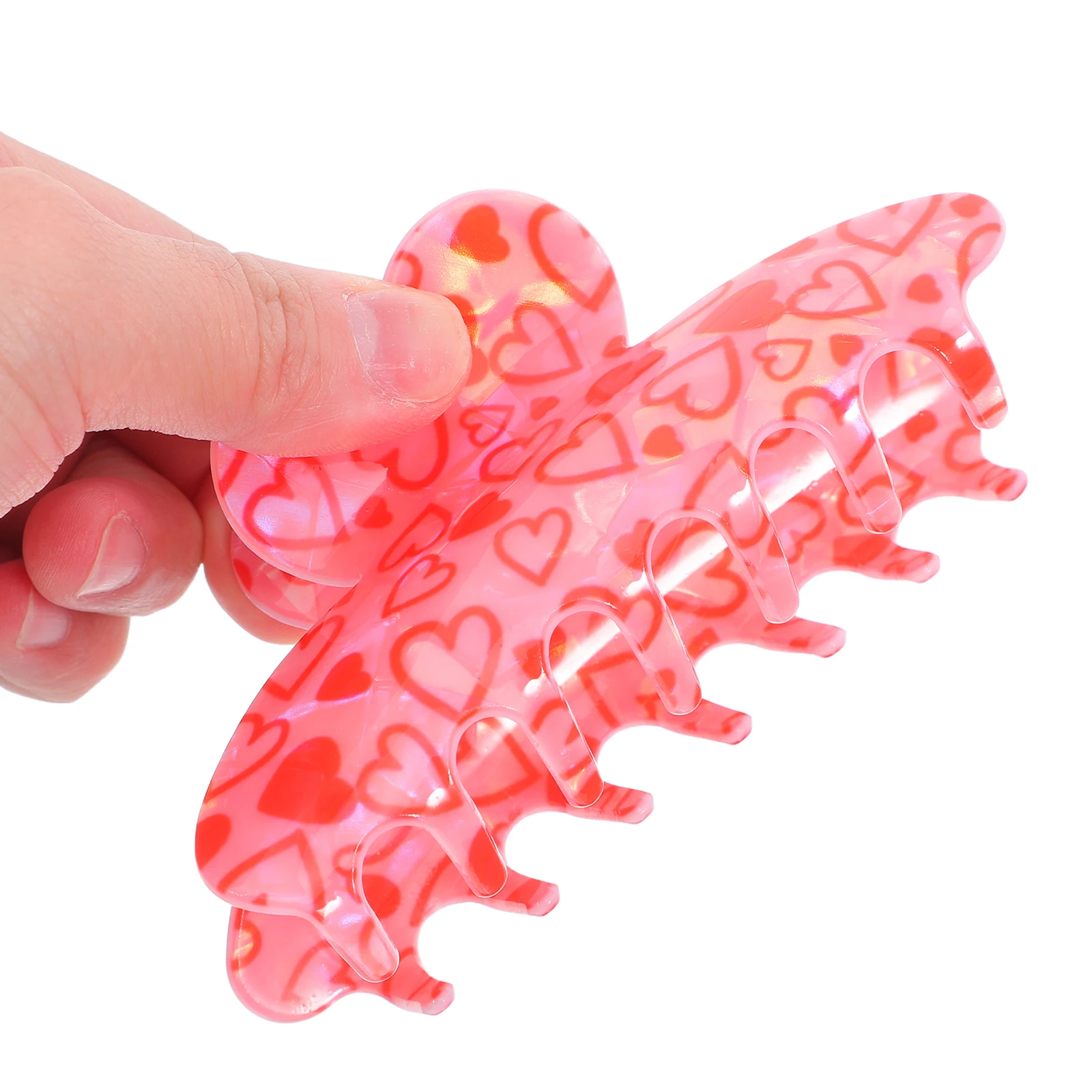 

Large Acrylic Heart Hair Claw Clips Fashionable Women Graceful Shark Bun Accessories Cute Decorative Side Claw Hair Catch