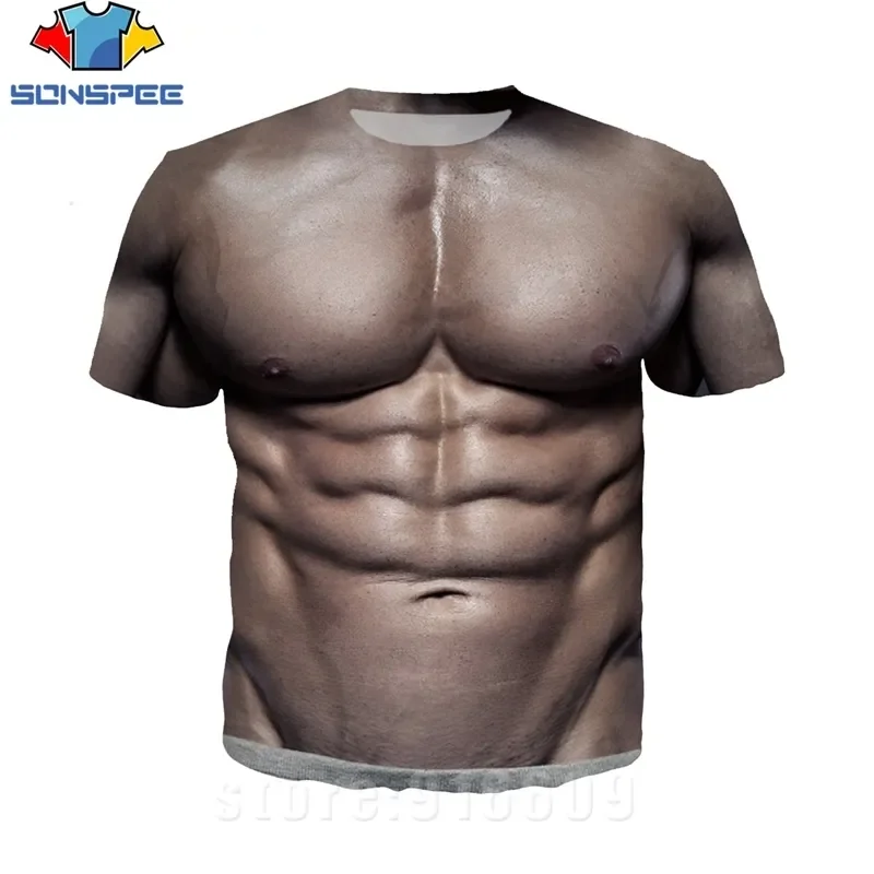 Anime 3D Print T shirt Women\'s T-shirts Animal Naked Hairy Man Nude Skin Chest Muscle Man\'s T-shirt Harajuku Fake Muscle Shirts