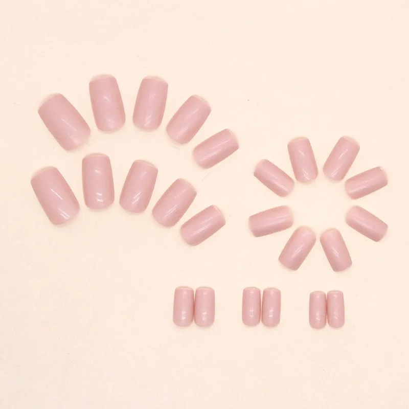 24P/set Medium length Square Head Europe United States Fake Nail Sweet Girl Glitter False Nails Full Removable Press on Nail Art