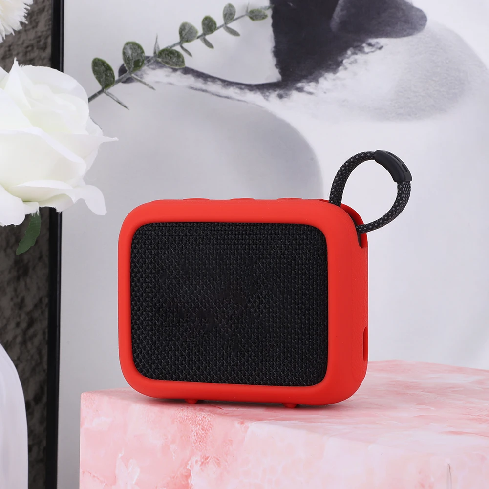 Speaker Silicone Case Anti Scratch Protective Case with Carabiner Soft Skin Sleeve for JBL GO 4 BT Speaker Cover Accessory